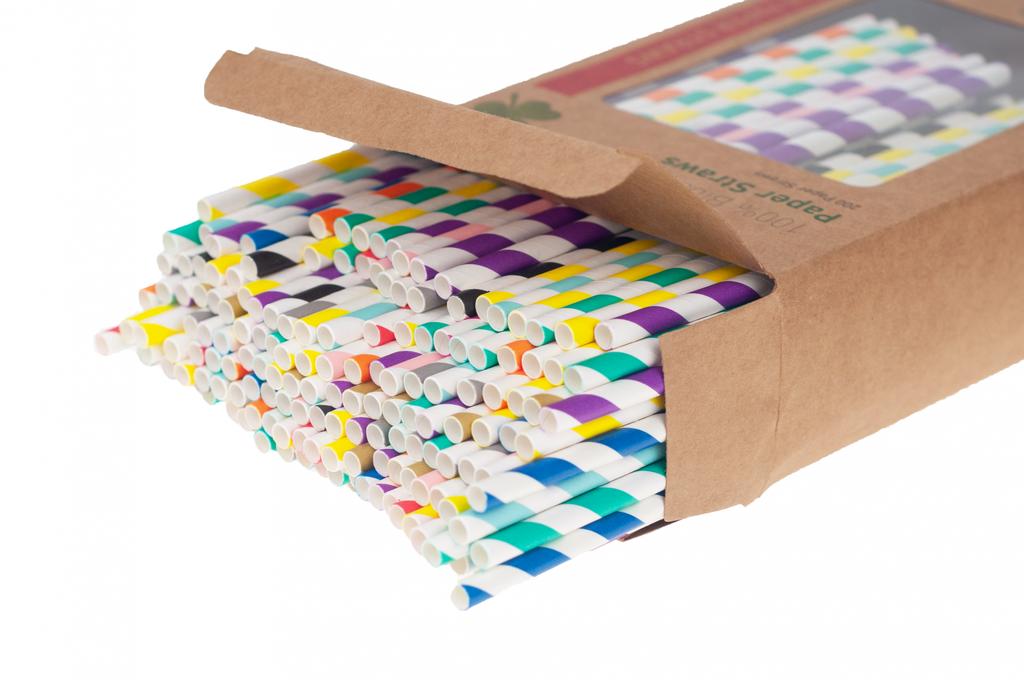 TG55984 PAPER STRAWS 200 PCS colorful eco 20cm 5mm