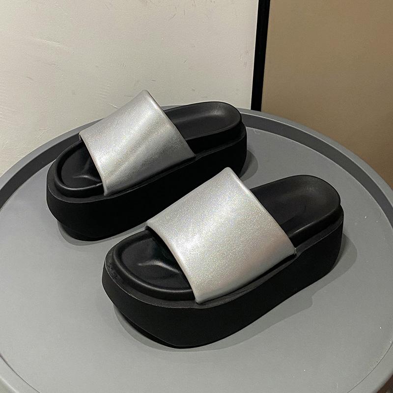 Fashion 8CM Heels High Platform Wedge Slippers New Women Open Toe Sandals Summer Outdoor Casual Thick Sole Slides Women Beach Flip Flops