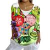 Women's Fashion Casual Knit Sweater Button-Up Christmas Print Cardigan Jacket