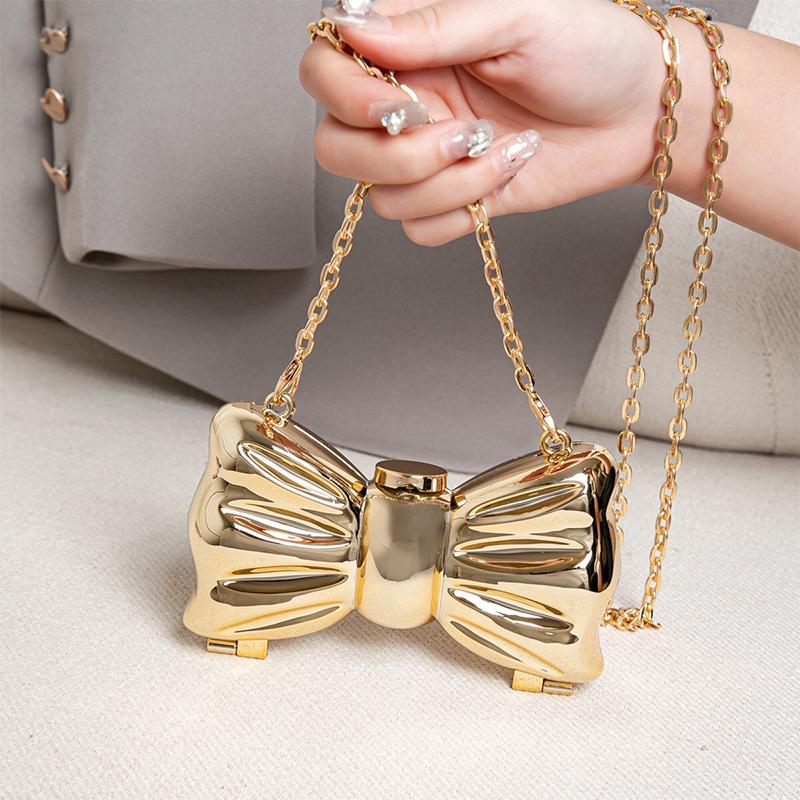 New Acrylic Lipstick Bag For Wommen High Quality Acrylic Shoulder Bag Flower Bow Bag Mini Change Key Crossbody Bag