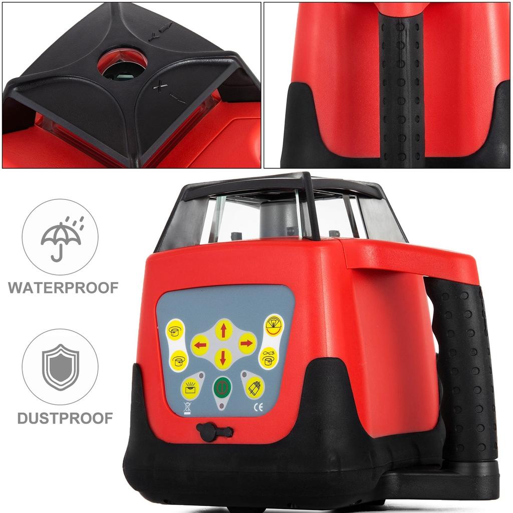 Green Laser Level Rotary Self Leveling Measuring Automatic Rotating Green Beam with Receiver Remote Control Carrying Case