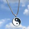 Necklace Compass Titanium Steel Tai Chi Amulet Engraved Link Present Steels Pendant Wide Row Jewelry Stainless Circle Cool