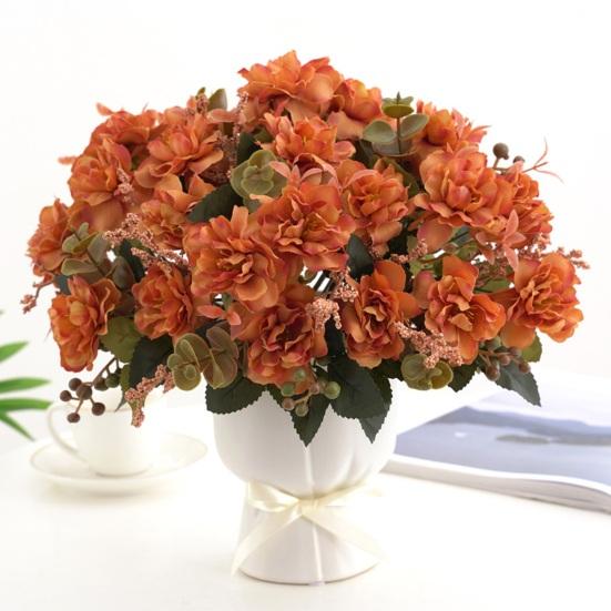Artificial Flower Non-Fading No Watering Full of Vitality Decorate 5 Branches Exuberant