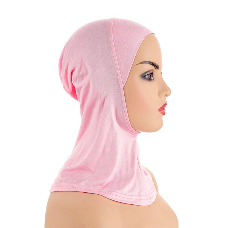 Women's Black Hijab Scarf Muslim Islamic Modal Solid Color Neck Head Under Scarf Cap
