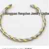 Minimalist Titanium Steel C-Shaped Twisted Braid Open Bracelet