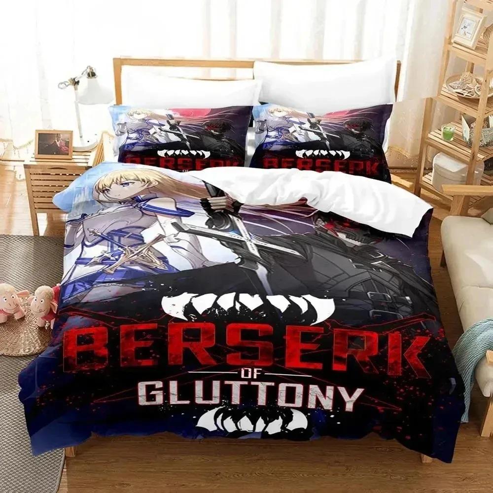 3D-Druck Anime Berserk Bettwäsche-Set Doppelbett Einzelbett King-Size Bettbezug Steppdecke Kissenbezug Jungen Mädchen Erwachsene Schlafzimmer Bettbezug-Sets