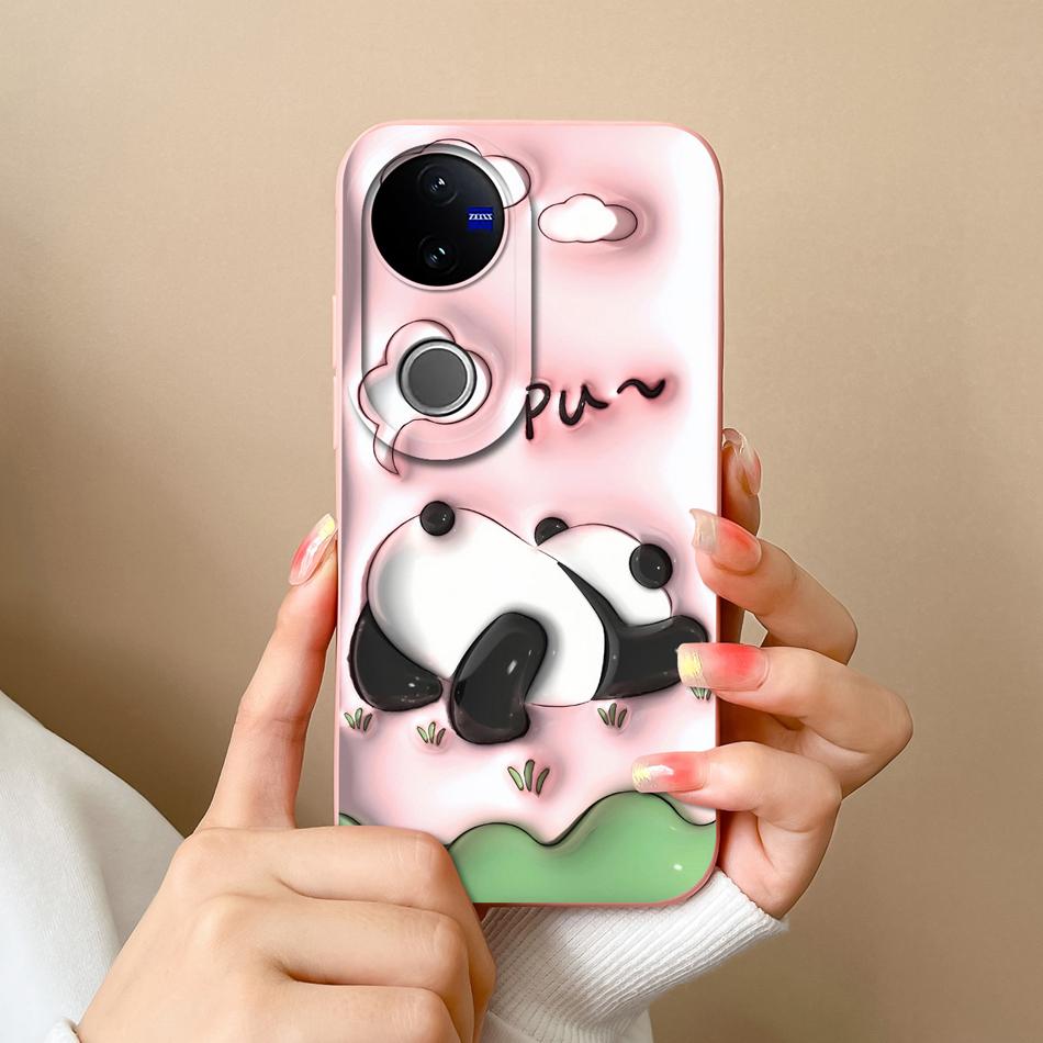 For Vivo V50 Lite Case Cute Cartoon Phone Shell Soft Liquid Silicone Back Cover For Vivo V 50 Full Protection Shockproof Bumper