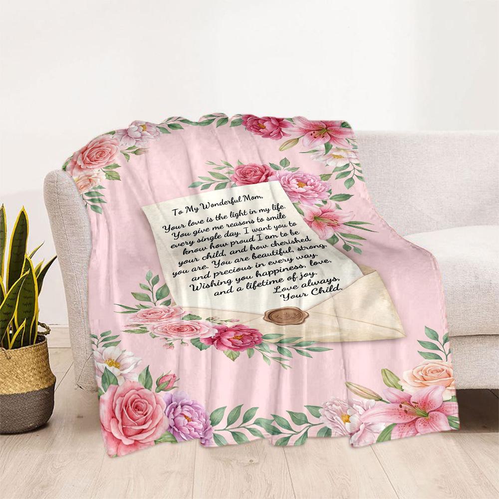 Mother's Day Love Blanket Suitable for Sofas,travel, Living Rooms Also a Good Gift for Friends and Family Suitable for All Seasons.