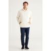 Men's Ecru Loose Fit Stand-up Collar Jacquard Soft Touch Fleece Sweatshirt