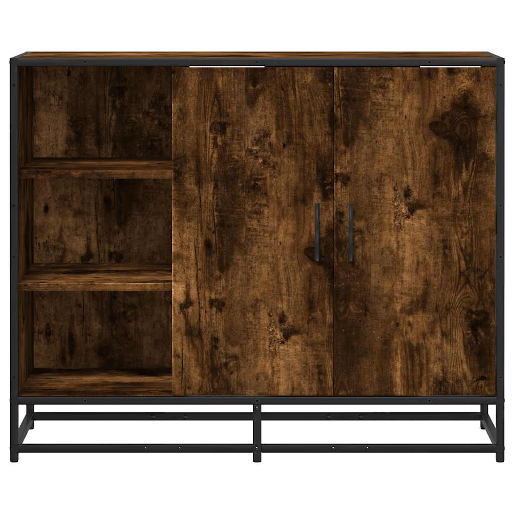 Vidaxl Szafka, Przydymiony Dąb, 92X35X76 Cm, Materiał Drewnopochodny