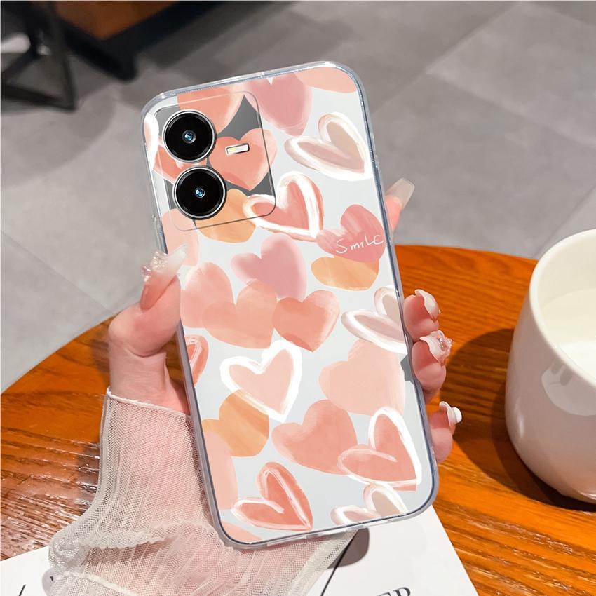 For Vivo Y33 Y22S Y27 Y37 Y35 Y36 Clear Phone Case Warm Hearted Little Girl Patterns Soft Silicone Upgraded Anti Slip Protection For Vivo Bumper Shell