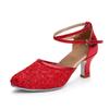 Kvinnors Ball Party Latin Tango Chacha Waltz Closed Toe Dansskor Klackhöjd 5CM