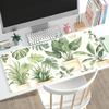 Tropical Plant Leaf Extended Desk Mat Non Slip Rubber Stitched Edge Large Mousepad For Laptop Pc Office Desktop Gaming Space