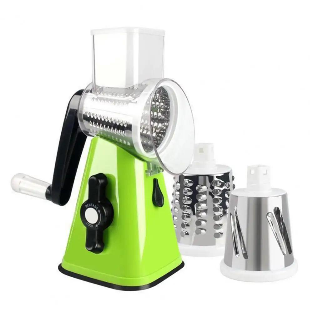 Rallador de Queso Rotatorio Manual para Verduras con Mango Ralladores Picador Rebanador Molinillo de Nueces con Base de Succión Fuerte