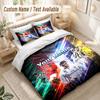Custom Name Bedding Set 3 PiecesCristiano Ronaldo Print Duvet Cover + 2 Pillowcases Soft Bed Decor