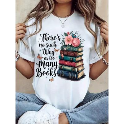 European Size Women's Short Sleeve T-Shirt - Casual Round Neck Blouse with A-Z Letter Print   Summer Everyday Top