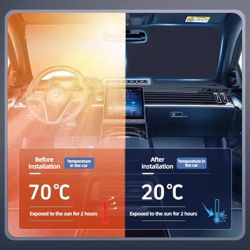 Holographic Car Sun Shade Foldable Frameless Windshield Sunshade Iridescent Rainbow Reflective UV Protector Heat Insulation Shield