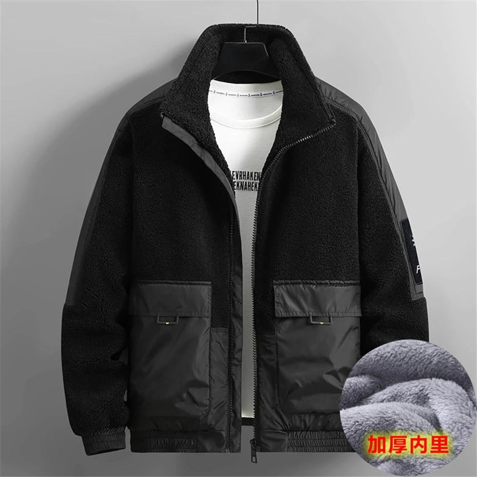 Polar Fleece Jacket Men Winter Thcik Warm Fleece Jacket Coat Plus Fashion Casual Polar Fleece Coat Male
