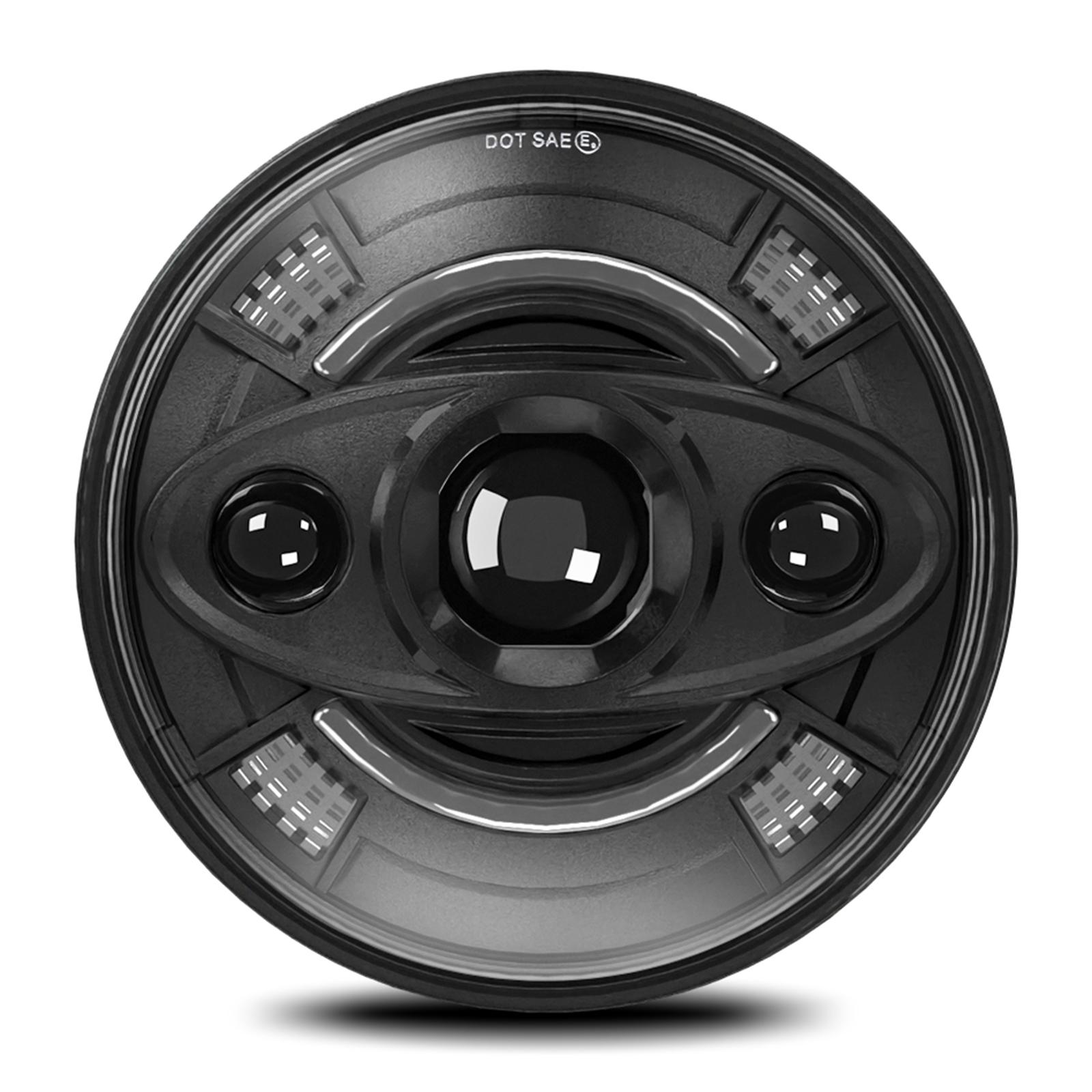 

7-дюймова кругла світлодіодна фара проти відблисків, дальнє/ближнє світло, алюмінієвий корпус, фара для позашляховика Type A