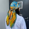 Sciarpa Quadrata in Raso di Seta di Marca di Lusso Fascia Hijab Bandana Foulard Sciarpa Avvolgente Fascia per Capelli Foulard da Donna 90cm