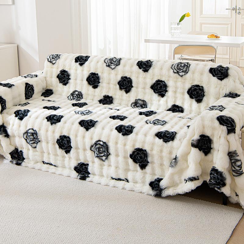 Winter Thickened Fleece Sofa Cover Cloth a Whole Full Covered Armrest Cover Towel Sofa Cover All-Inclusive Universal Seat Cushion