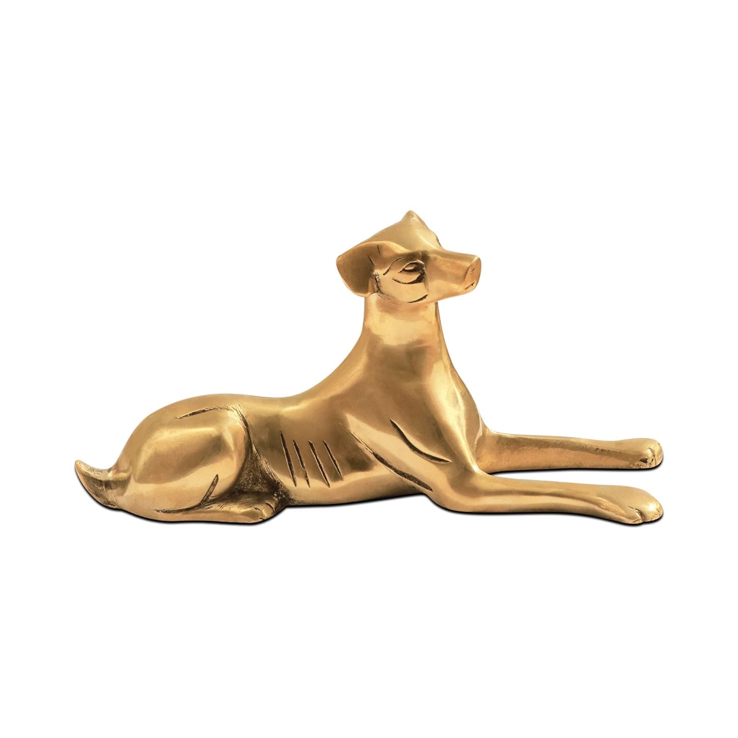 

Gold Dog Statue, Brass Idol For Home, Office, Religious Idol, Gold, Brass -11 Cm
