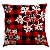 Red Plaid Elk Deep Forest Christmas Pillow Cover Home Sofa Cushion Cover