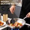 5Pcs Silicone Cooking Utensil Set Non-stick Cookware Heat Resistant Spatula Ladle Set Wooden Handle Cookware Tool Accessoires