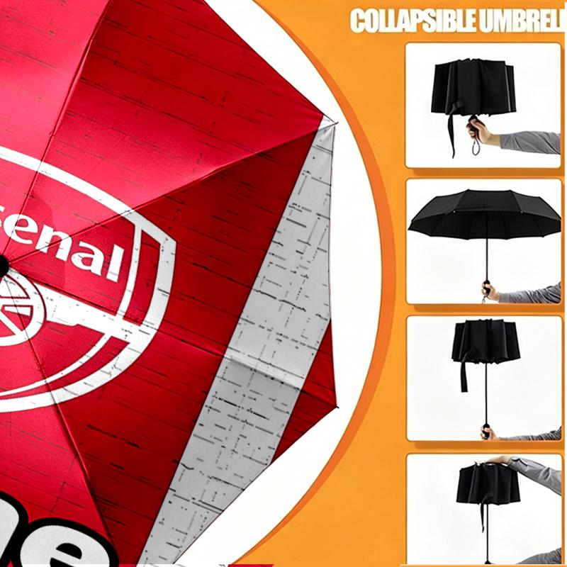 Custom Name Personalized football team Print Umbrella, Auto Open Close, 8‑Rib Sturdy Frame, Commute Camping Hiking Use, Birthday Gift