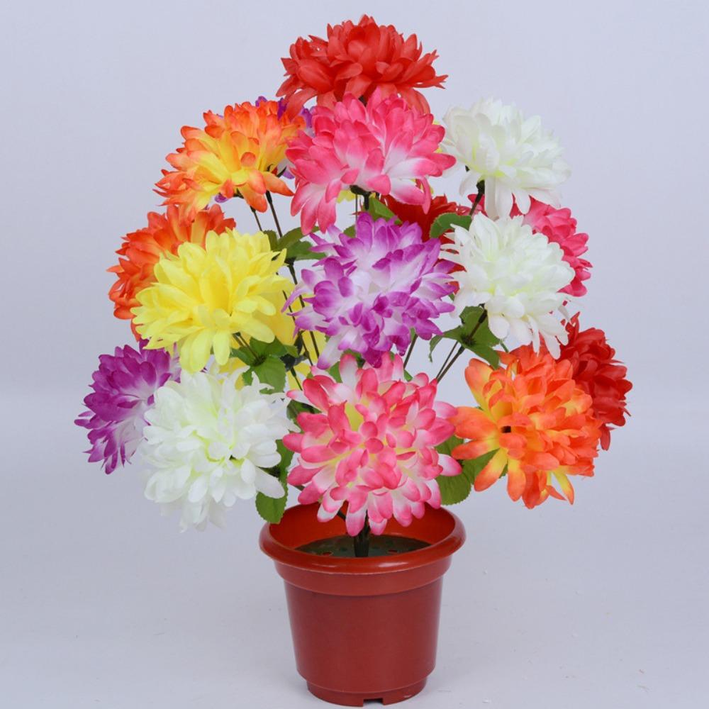 18 Heads Chrysanthemum Bundle Mini Qingming Festival Holiday Flower  Home Decorative