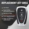 Keyles Entry Car Key Fob Case Shell Cover Replacement with Uncut Emergency Key 4-Buttons for Chevrolet Cruze Traverse Volt Bolt Equinox Sonic Trax