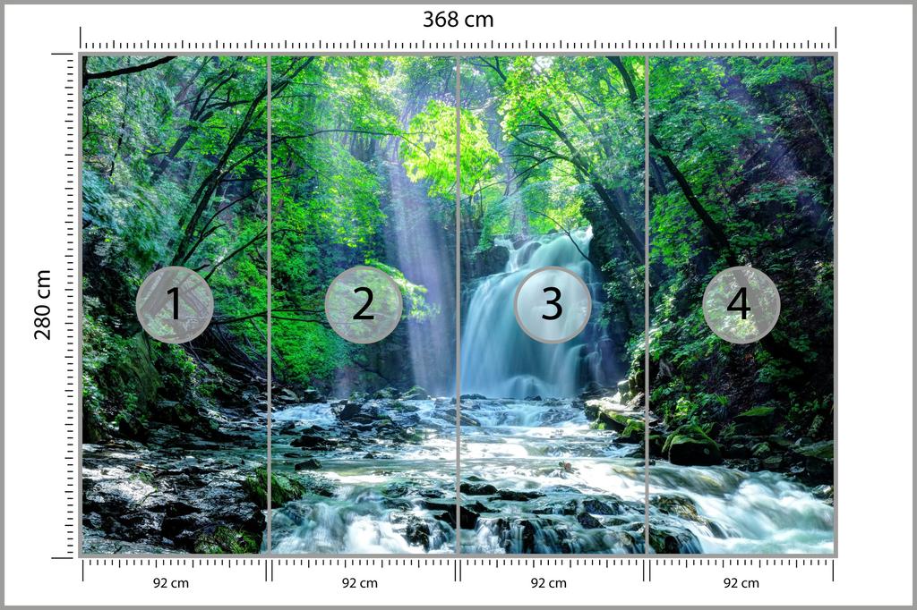 Photomural Waterfall In The Forest Non-Woven 368x280