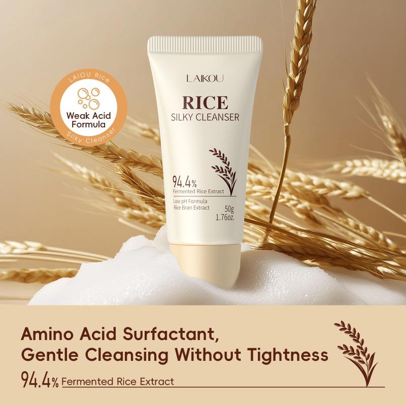 LAIKOU Rice Silky Face Cleanser 50g, Gently Clean Without Tighteness