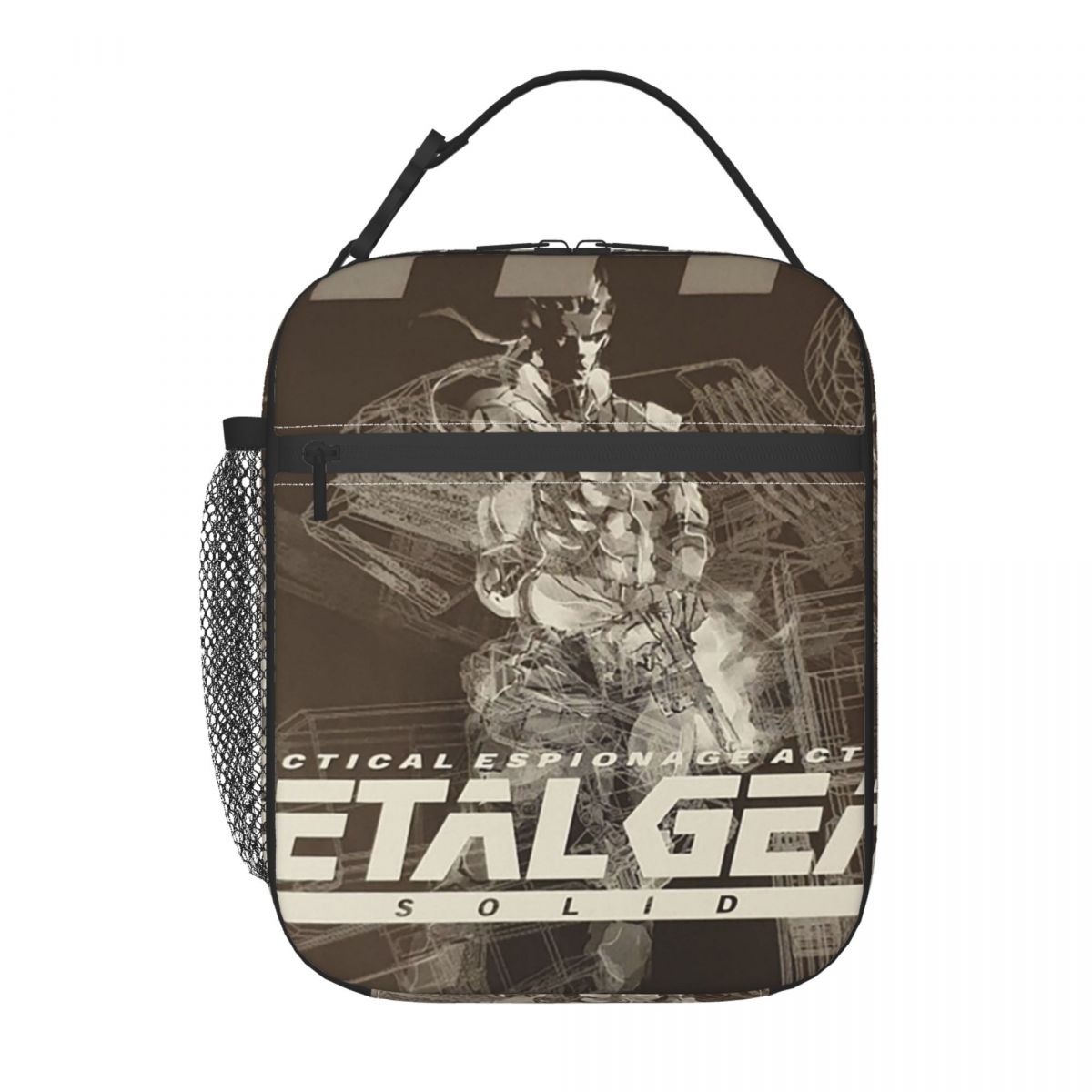 PS1 Metal Gear Solid Zwart Wit Geïsoleerde Lunchtas voor Vrouwen Kinderen Draagbare Voedseldozen Thermische Lunchbox Tote One Size