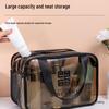 Women's Large Waterproof Transparent Makeup and Toiletry Bag - Wet/Dry Separation, Portable for Travel