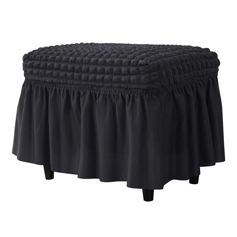 Thickened Bubble Grid Full-cover Skirt Elastic Rectangular Foot Pedal Cover for Home Hotel Footstool Cover Dustproof Cover