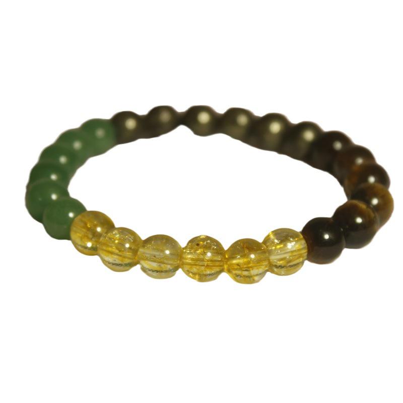 2023 Cross-border European & American Men's Citrine Ore Bracelet with Green Aventurine & Tiger Eye Stones, Women's Accessory
