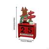 Christmas Calendar Desk Decoration, Calendar,Rustic with Number Blocks Tabletop for Office Living