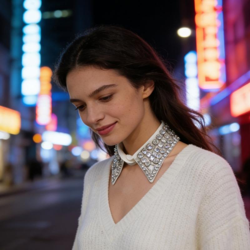 Fashion Beadwork Detachable Collar Removeable Faux Collar Easy Wear Neckwear for Women Various Occasion and Outfit