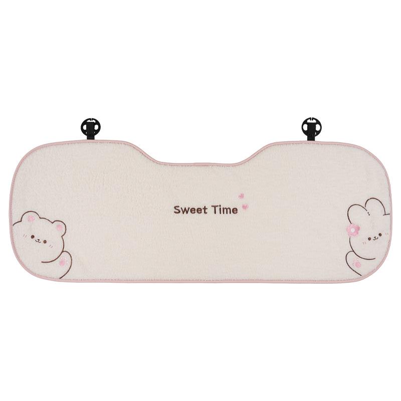 Plush Winter Car Headrest & Lumbar Support: Cute Cartoon Neck Pillow & Backrest Cushion