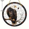 Sun Catcher - Vibrant Stained Glass Style Window Hanging with Lifelike Eagle Design, Nurseries, Vintage Home Decor Wall for Bar Kitchen, Restaurant Sh