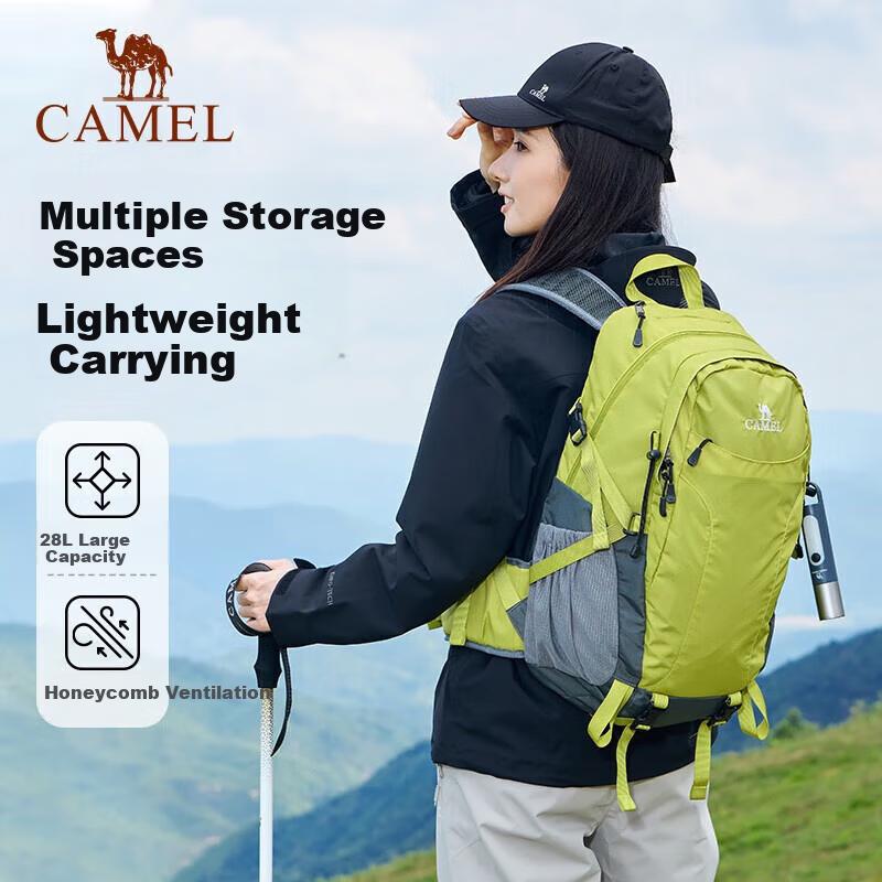 CAMEL Hiking Backpack, Trekking Waterproof Lightweight Backpack, 574D789643, Fruit Green Color, 33*20*53.5cm