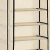 Shoe Cabinet with Cover Cream White 57 X 29 X 162 Cm Fabric