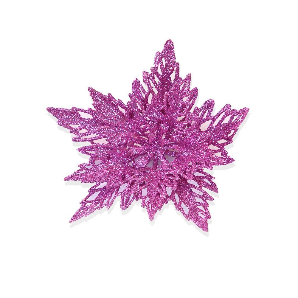 13cm Weihnachten Glitzer Blume Kopf Pailletten Realistisch Künstliche Weihnachtsstern Blume Handgemacht Simulation Weihnachtsbaum Dekorationen