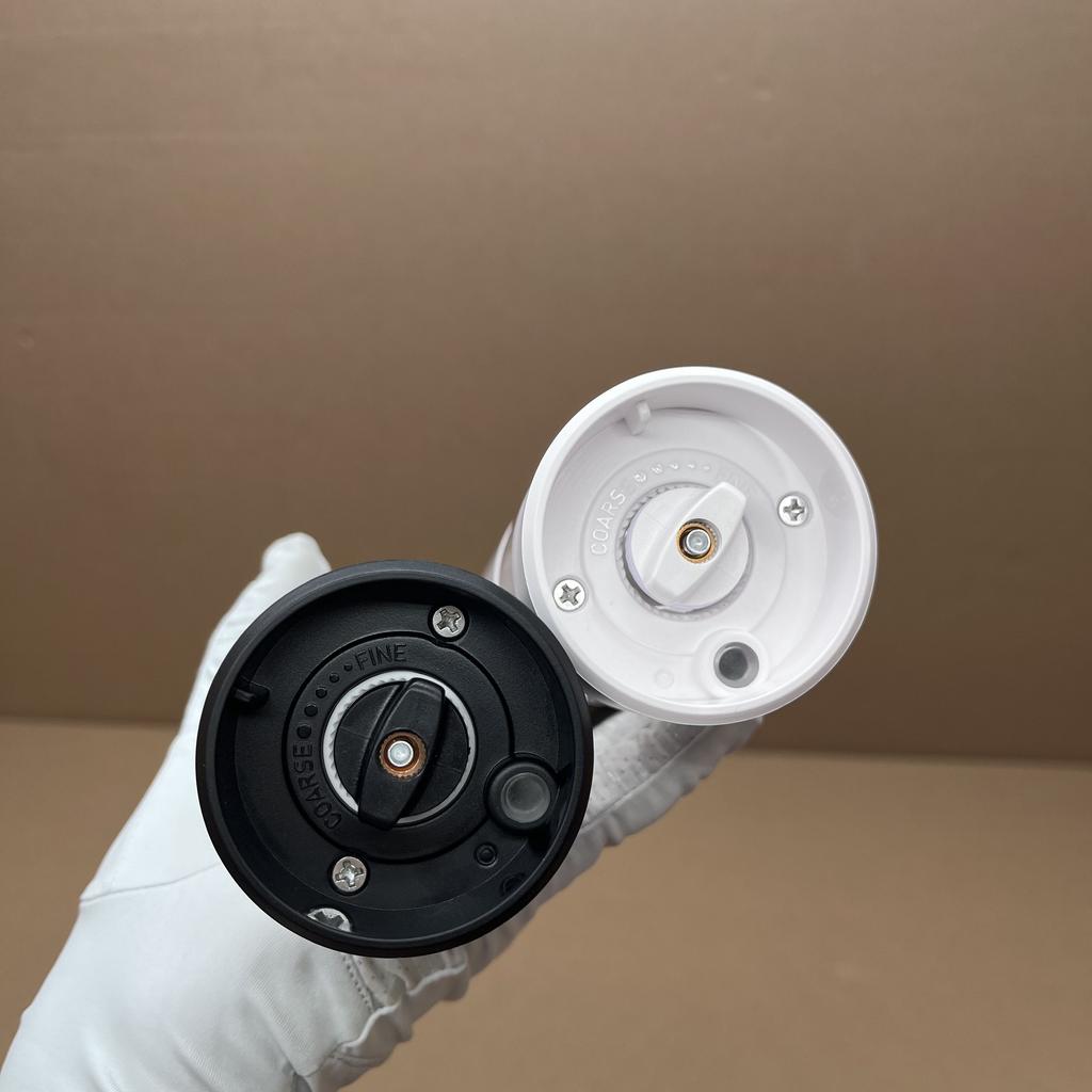 Black White Rechargeable Grinder Set Base-Charging & Button-Control Electric Pepper Mill