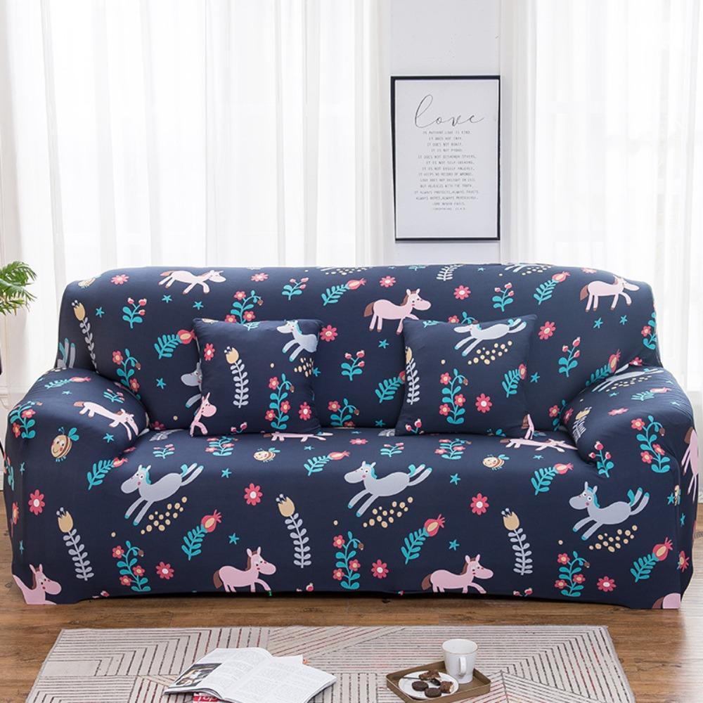 Stretchable Printed Sofa Cover Full Elastic Slipcover 4 Seasons Soft Fabric Protector