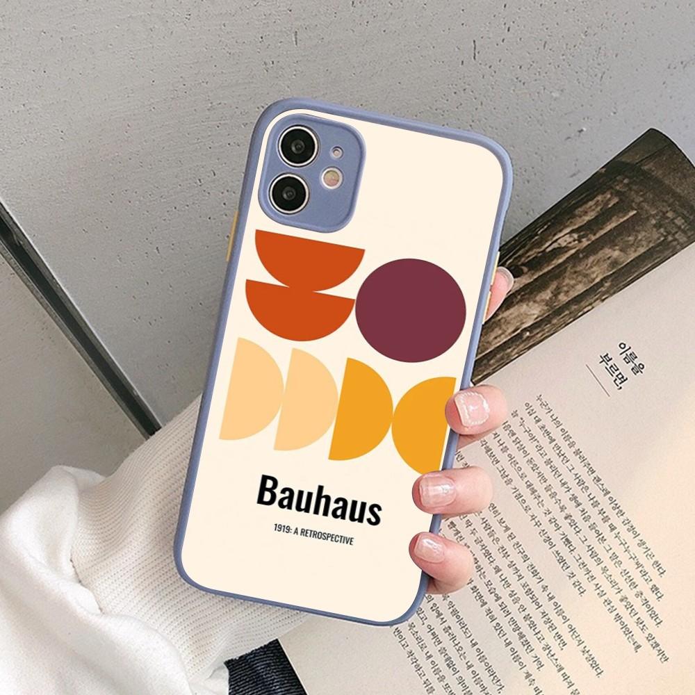 Geometric Bauhaus art Phone Case for iPhone 14 11 12 13 Mini Pro Max 8 7 Plus X XR XS MAX Translucent Matte Cover