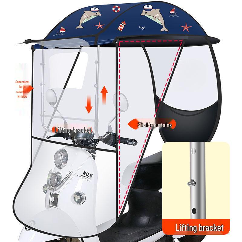 Parasole per Auto Elettrica: Tendalino Gonfiabile, Scudo Paravento Antipioggia, Copertura per Bicicletta e Motocicletta