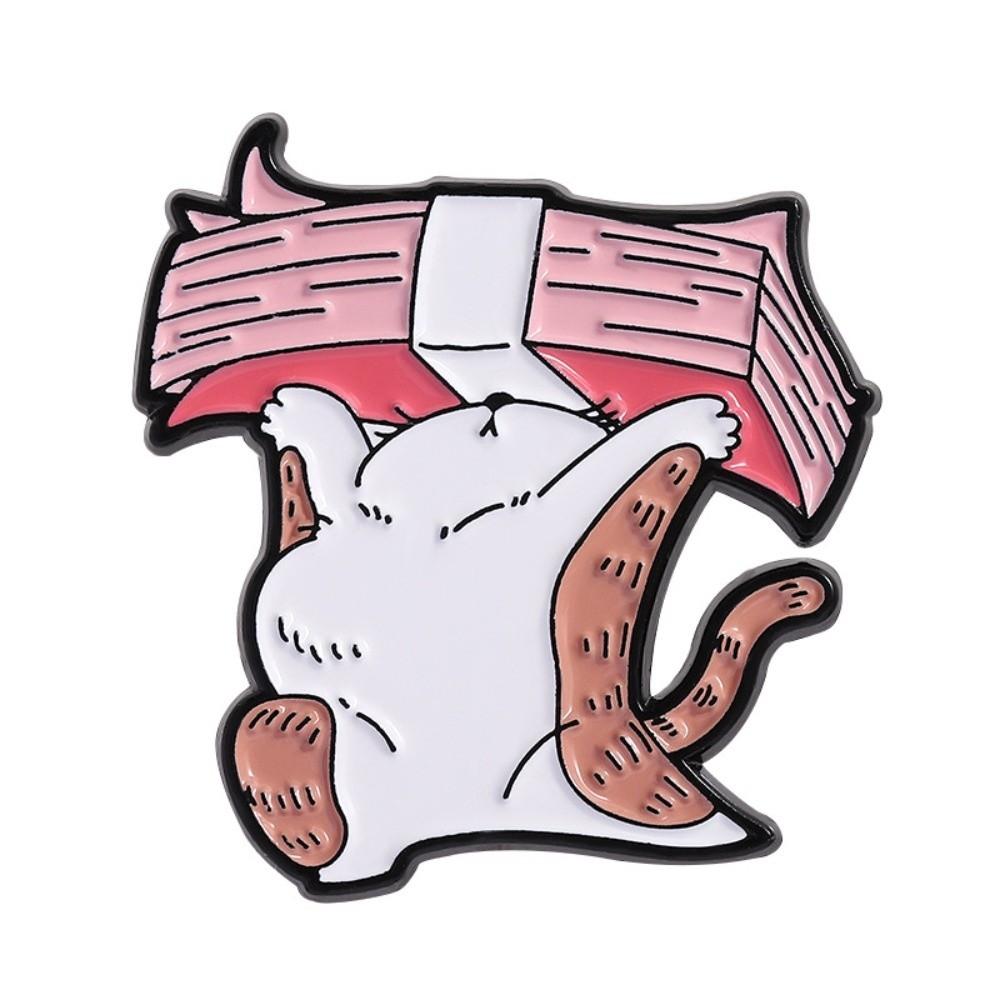 Accessories Work Cat Enamel Pin Adorable Cat Lapel Pins Badge Fashion Cartoon Cat Pins  Office