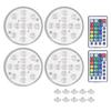 4PCS 16 Color LED Submersible Light with Magnet Suction Cup for Pool Fish Tank Fountain Party